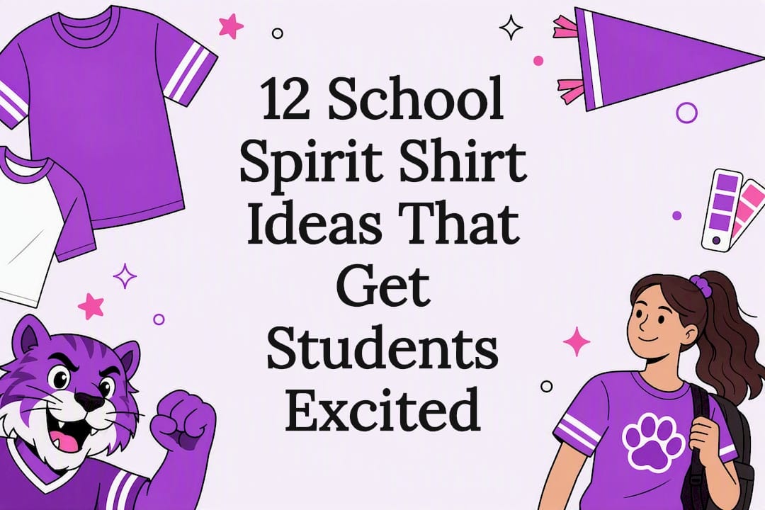 Decorative title card illustration for school spirit shirts