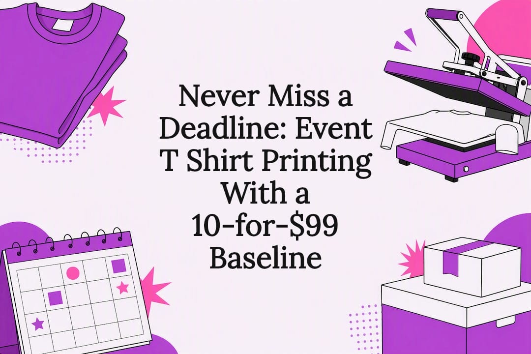 Event shirt printing title card illustration