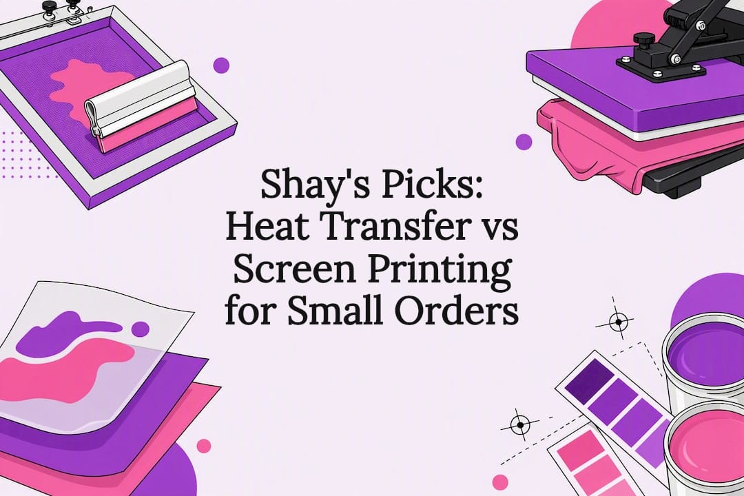 Decorative screen printing comparison title card