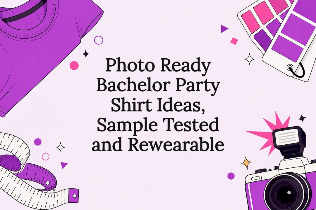 Decorative bachelor party shirt title card
