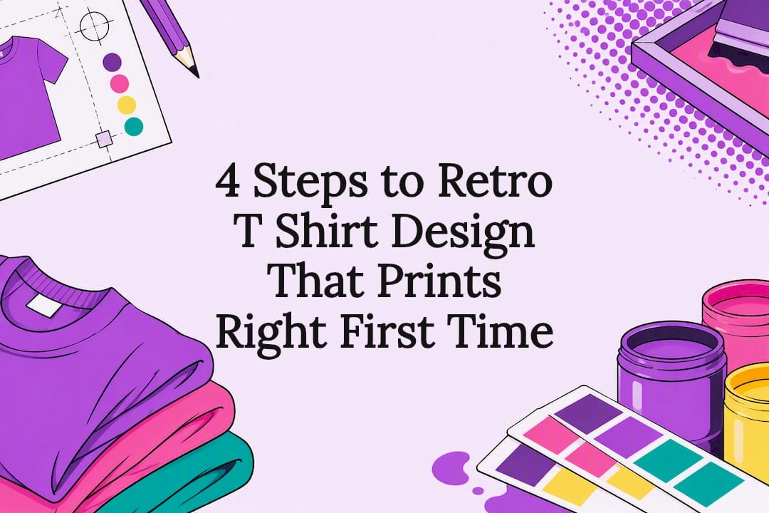 Retro t-shirt design title card illustration
