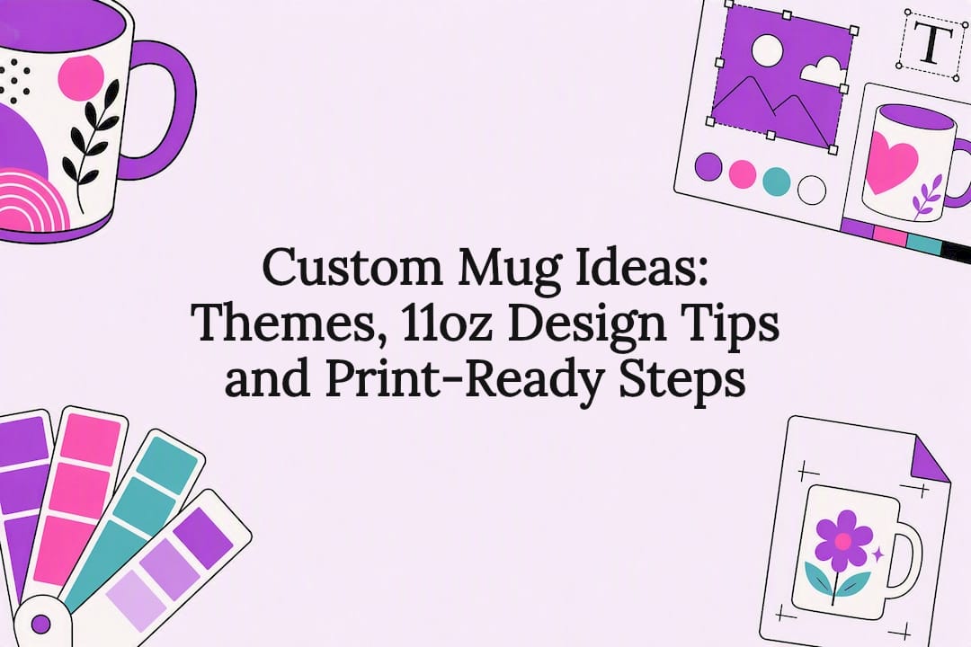 Custom mug design title card illustration