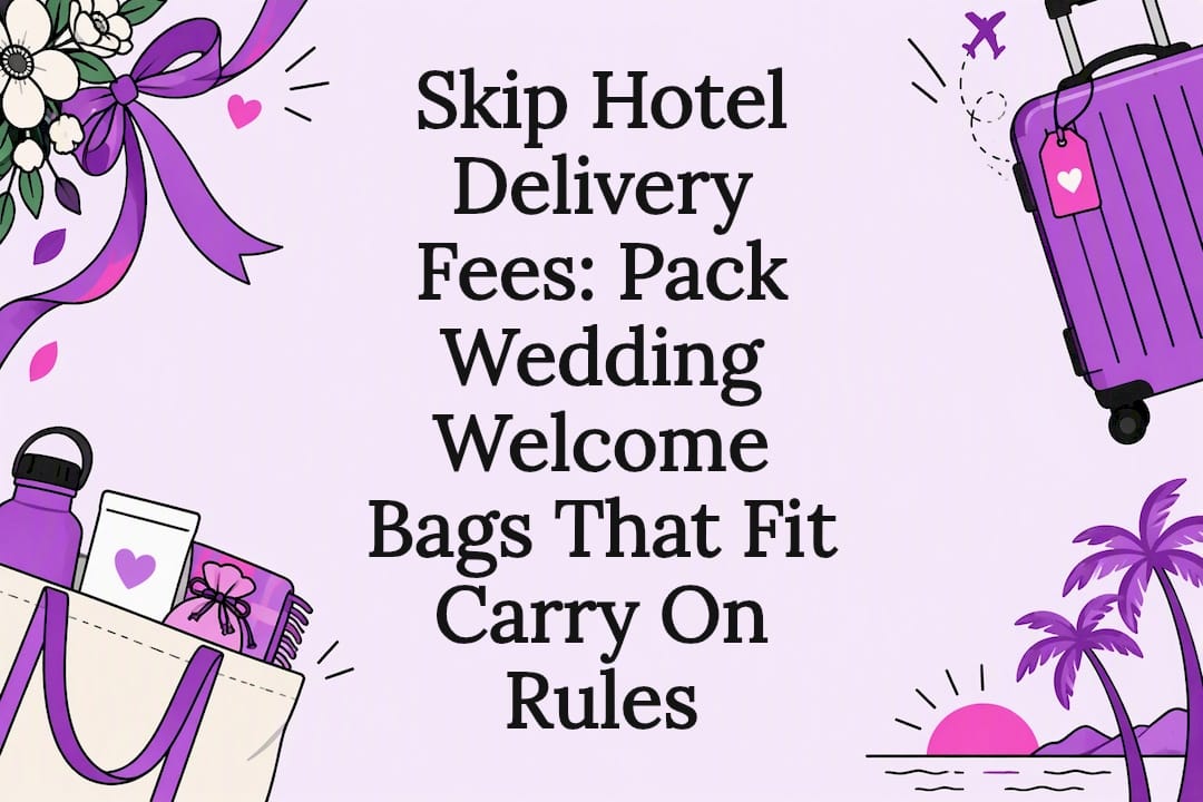 Wedding welcome bag carry-on title card