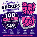4 Inch Custom Stickers FB | Die Cut, Circle & Square | Glossy | 4" | 100 pack